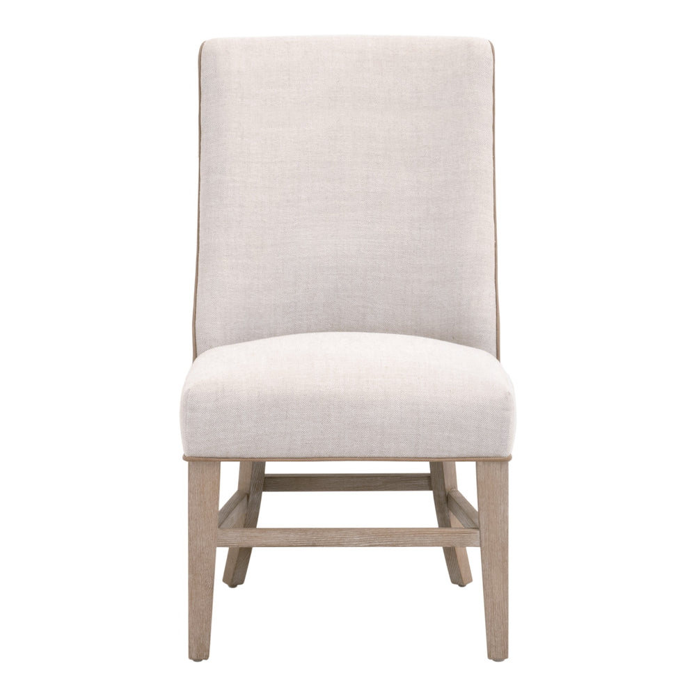 Essentials For Living Duet Head Chair - Elegant Two-tone Design With Durable Upholstery, Perfect For Dining Spaces Performance Bisque French Linen,Ivanhoe Toast,Natural Gray Ash Solid Ash Wood 6490up.Ng/Bis/Ivt