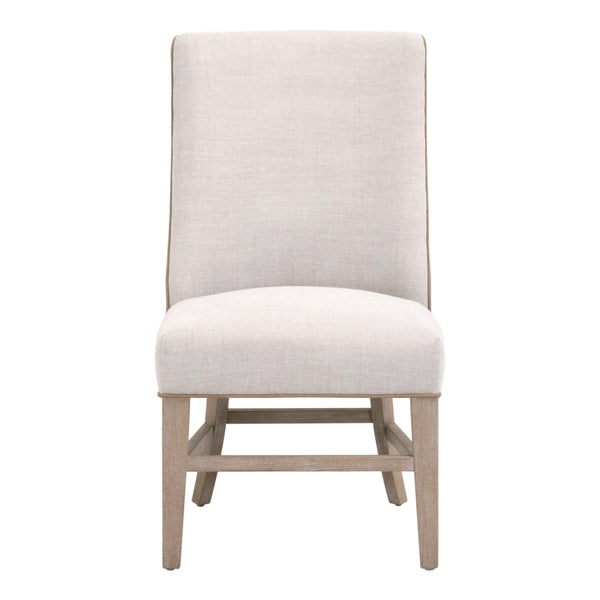 Essentials For Living Duet Head Chair - Elegant Two-tone Design With Durable Upholstery, Perfect For Dining Spaces Performance Bisque French Linen,Ivanhoe Toast,Natural Gray Ash Solid Ash Wood 6490up.Ng/Bis/Ivt