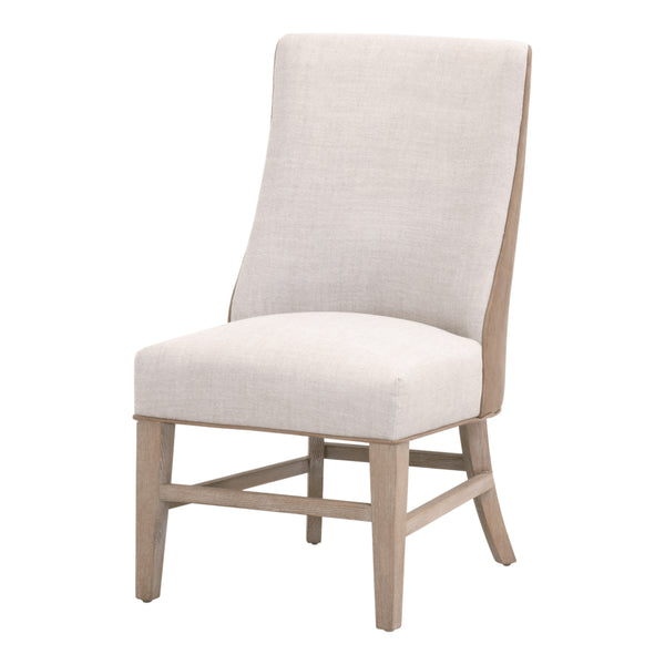 Essentials For Living Duet Head Chair - Elegant Two-tone Design With Durable Upholstery, Perfect For Dining Spaces Performance Bisque French Linen,Ivanhoe Toast,Natural Gray Ash Solid Ash Wood 6490up.Ng/Bis/Ivt
