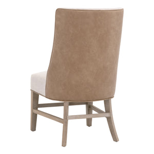 Essentials For Living Duet Head Chair - Elegant Two-tone Design With Durable Upholstery, Perfect For Dining Spaces Performance Bisque French Linen,Ivanhoe Toast,Natural Gray Ash Solid Ash Wood 6490up.Ng/Bis/Ivt