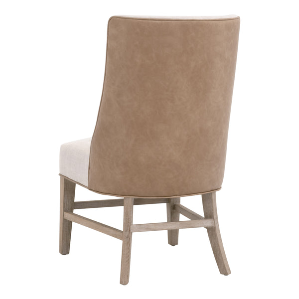 Essentials For Living Duet Head Chair - Elegant Two-tone Design With Durable Upholstery, Perfect For Dining Spaces Performance Bisque French Linen,Ivanhoe Toast,Natural Gray Ash Solid Ash Wood 6490up.Ng/Bis/Ivt
