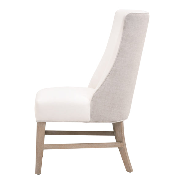 Essentials For Living Duet Head Chair - Elegant Two-tone Design With Durable Upholstery, Perfect For Dining Spaces Livesmart Peyton,Pearl,Performance Bisque French Linen,Natural Gray Ash Solid Ash Wood 6490up.Ng/Lpprl/Bis