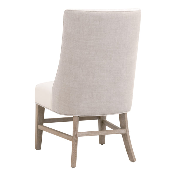 Essentials For Living Duet Head Chair - Elegant Two-tone Design With Durable Upholstery, Perfect For Dining Spaces Livesmart Peyton,Pearl,Performance Bisque French Linen,Natural Gray Ash Solid Ash Wood 6490up.Ng/Lpprl/Bis