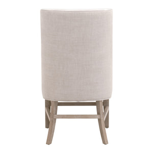 Essentials For Living Duet Head Chair - Elegant Two-tone Design With Durable Upholstery, Perfect For Dining Spaces Livesmart Peyton,Pearl,Performance Bisque French Linen,Natural Gray Ash Solid Ash Wood 6490up.Ng/Lpprl/Bis