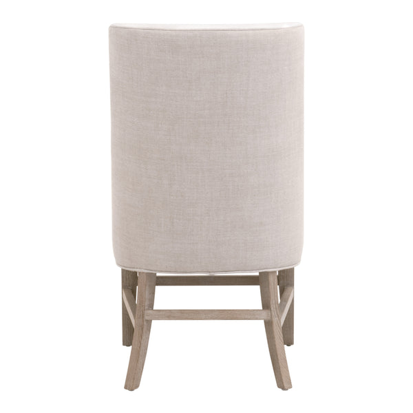 Essentials For Living Duet Head Chair - Elegant Two-tone Design With Durable Upholstery, Perfect For Dining Spaces Livesmart Peyton,Pearl,Performance Bisque French Linen,Natural Gray Ash Solid Ash Wood 6490up.Ng/Lpprl/Bis