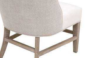 Essentials For Living Duet Head Chair - Elegant Two-tone Design With Durable Upholstery, Perfect For Dining Spaces Livesmart Peyton,Pearl,Performance Bisque French Linen,Natural Gray Ash Solid Ash Wood 6490up.Ng/Lpprl/Bis