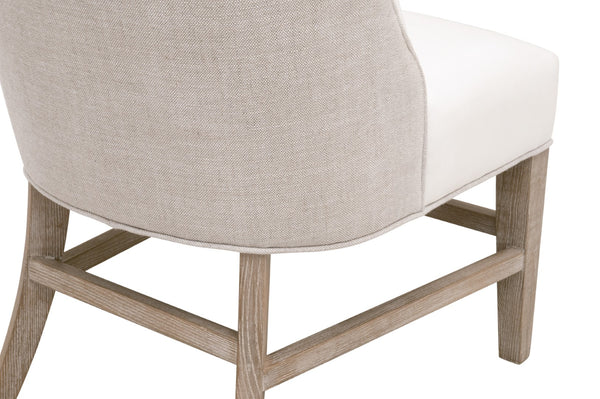 Essentials For Living Duet Head Chair - Elegant Two-tone Design With Durable Upholstery, Perfect For Dining Spaces Livesmart Peyton,Pearl,Performance Bisque French Linen,Natural Gray Ash Solid Ash Wood 6490up.Ng/Lpprl/Bis