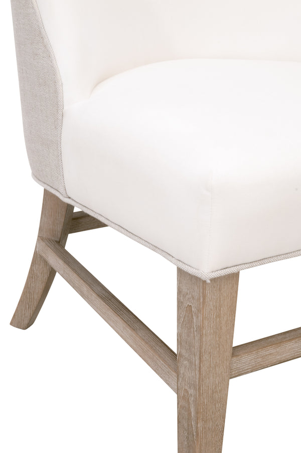Essentials For Living Duet Head Chair - Elegant Two-tone Design With Durable Upholstery, Perfect For Dining Spaces Livesmart Peyton,Pearl,Performance Bisque French Linen,Natural Gray Ash Solid Ash Wood 6490up.Ng/Lpprl/Bis