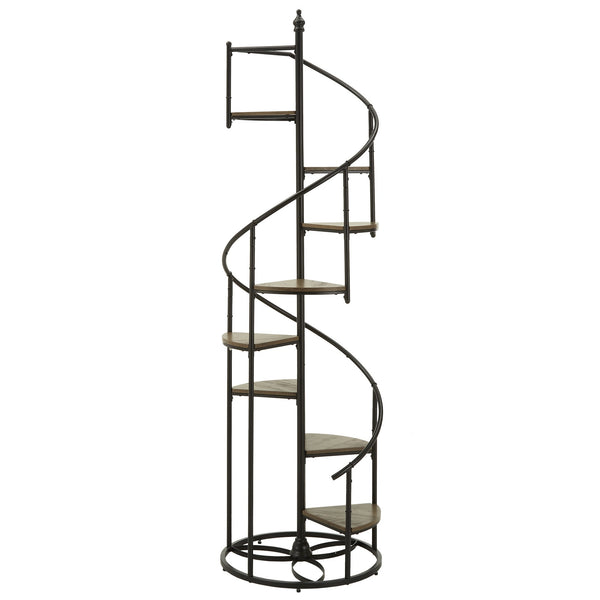 Homelegance Chelsey Spiral Bookcase 8 Tier Metal Frame Vertical Display Shelf E104BK-12