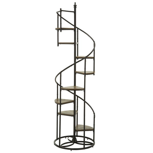 Chelsey Spiral Bookcase 8 Tier Metal Frame Vertical Display Shelf