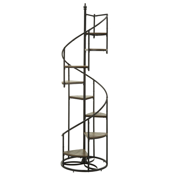 Chelsey Spiral Bookcase 8 Tier Metal Frame Vertical Display Shelf