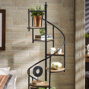Chelsey Spiral Bookcase 8 Tier Metal Frame Vertical Display Shelf