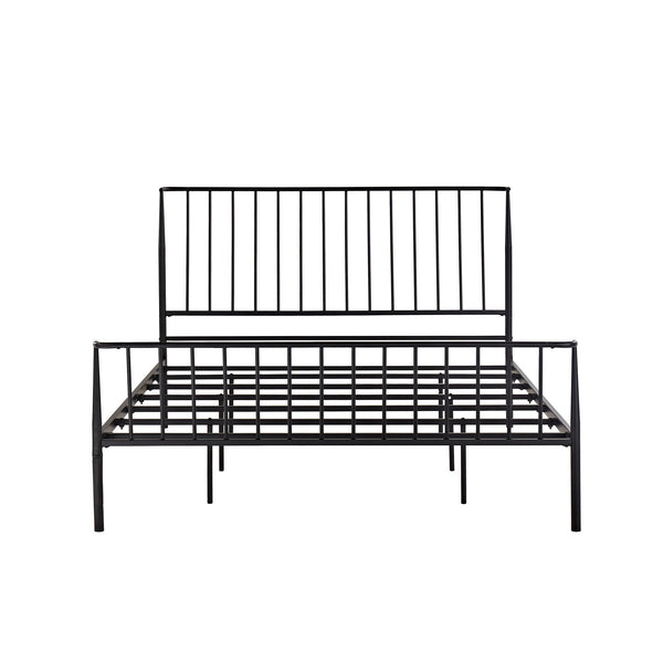 Homelegance Luling Matte Black Iron Queen Bed Low Profile Geometric Industrial Frame E123BQ-BK