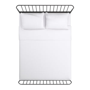 Luling Matte Black Iron Queen Bed Low Profile Geometric Industrial Frame