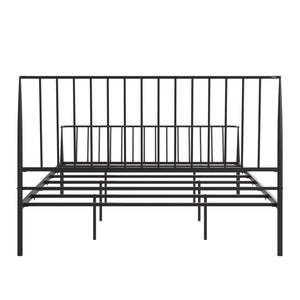 Luling Matte Black Iron Queen Bed Low Profile Geometric Industrial Frame