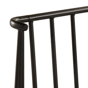 Luling Matte Black Iron Queen Bed Low Profile Geometric Industrial Frame
