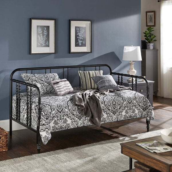 Weimer Iron Spindle Daybed Twin Frame for Guest Studio or Reading Nook Spaces