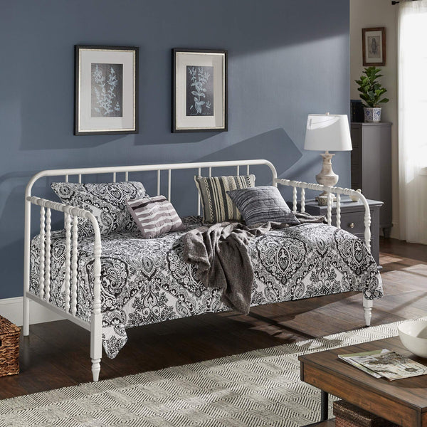 Weimer Iron Spindle Daybed Twin Frame for Guest Studio or Reading Nook Spaces