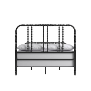 Weimer Iron Spindle Bed Powder Coated Metal Frame for Classic Bedroom Decor