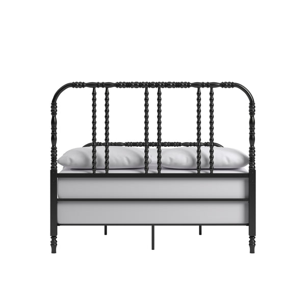 Weimer Iron Spindle Bed Powder Coated Metal Frame for Classic Bedroom Decor