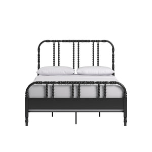Weimer Iron Spindle Bed Powder Coated Metal Frame for Classic Bedroom Decor