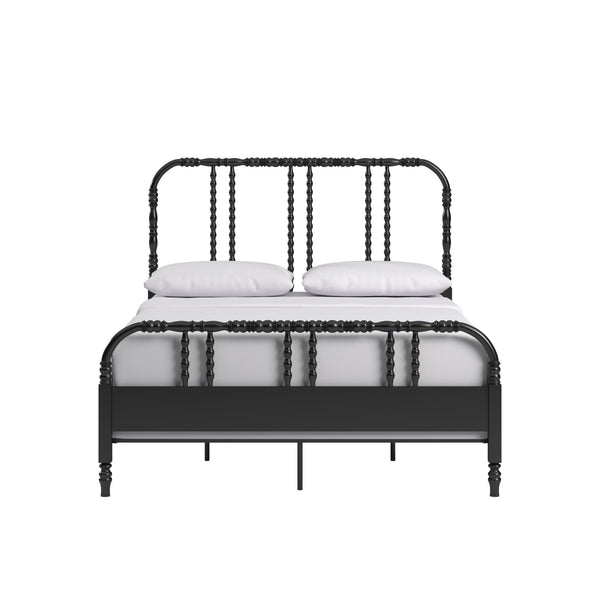 Weimer Iron Spindle Bed Powder Coated Metal Frame for Classic Bedroom Decor