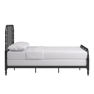 Weimer Iron Spindle Bed Powder Coated Metal Frame for Classic Bedroom Decor