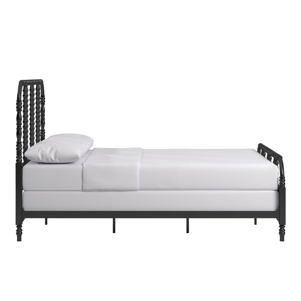 Weimer Iron Spindle Bed Powder Coated Metal Frame for Classic Bedroom Decor