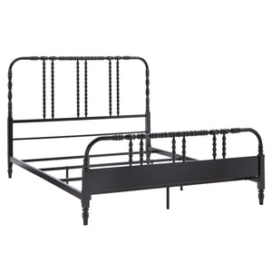 Weimer Iron Spindle Bed Powder Coated Metal Frame for Classic Bedroom Decor