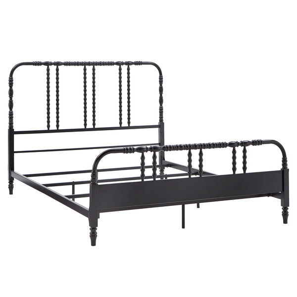 Weimer Iron Spindle Bed Powder Coated Metal Frame for Classic Bedroom Decor