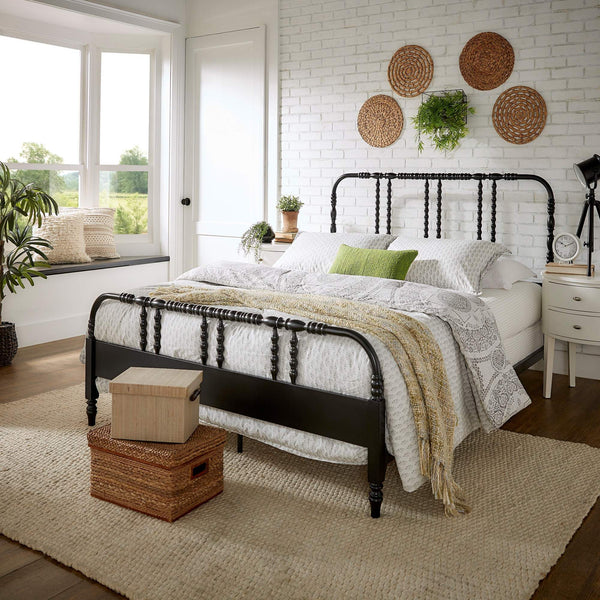 Weimer Iron Spindle Bed Powder Coated Metal Frame for Classic Bedroom Decor