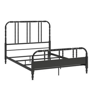 Weimer Iron Spindle Bed Powder Coated Metal Frame for Classic Bedroom Decor