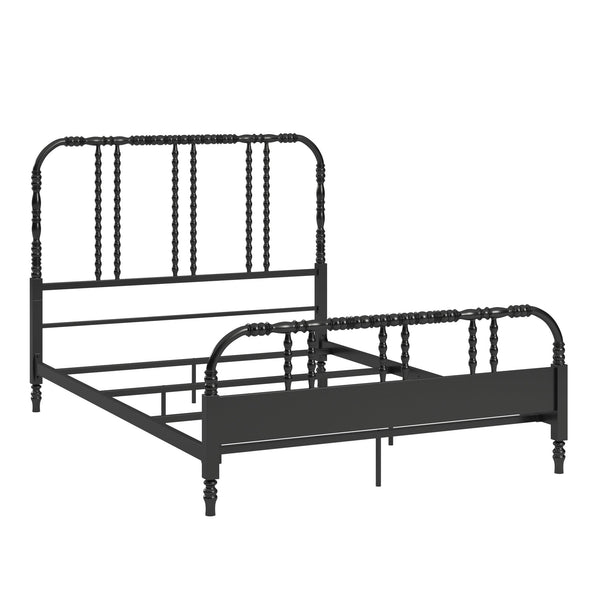 Weimer Iron Spindle Bed Powder Coated Metal Frame for Classic Bedroom Decor