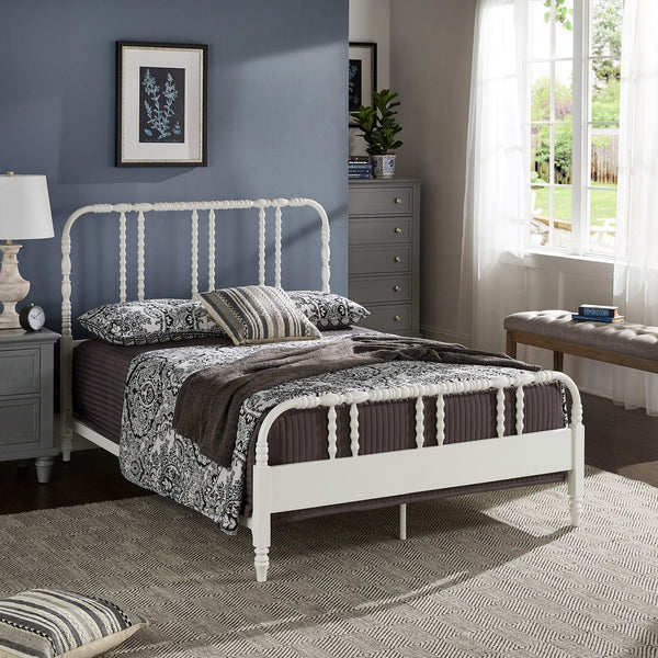 Weimer Iron Spindle Bed Powder Coated Metal Frame for Classic Bedroom Decor