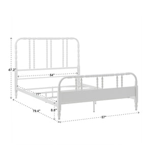 Weimer Iron Spindle Bed Powder Coated Metal Frame for Classic Bedroom Decor