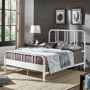 Weimer Iron Spindle Bed Powder Coated Metal Frame for Classic Bedroom Decor