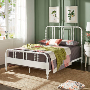 Weimer Iron Spindle Bed Powder Coated Metal Frame for Classic Bedroom Decor