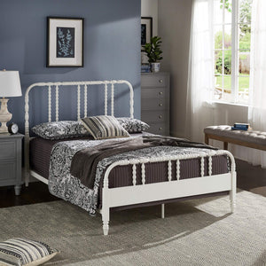 Weimer Iron Spindle Bed Powder Coated Metal Frame for Classic Bedroom Decor