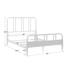 Weimer Iron Spindle Bed Powder Coated Metal Frame for Classic Bedroom Decor