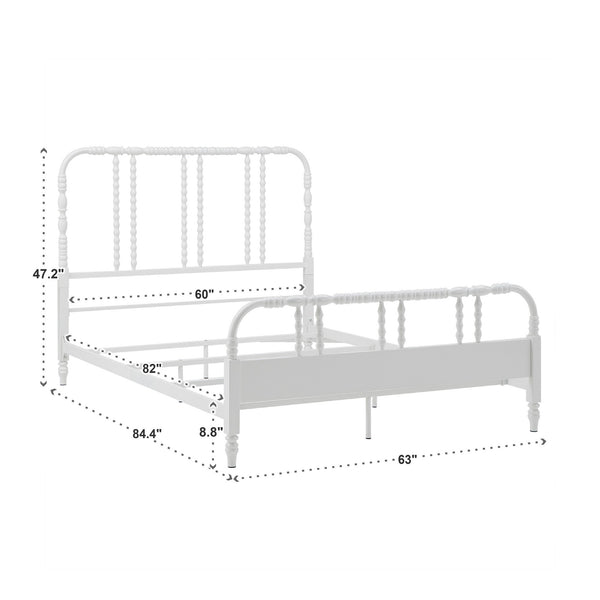 Weimer Iron Spindle Bed Powder Coated Metal Frame for Classic Bedroom Decor