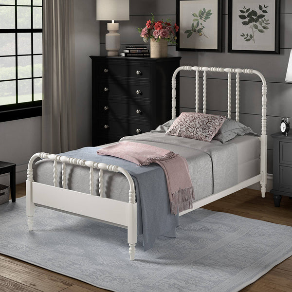 Weimer Iron Spindle Bed Powder Coated Metal Frame for Classic Bedroom Decor