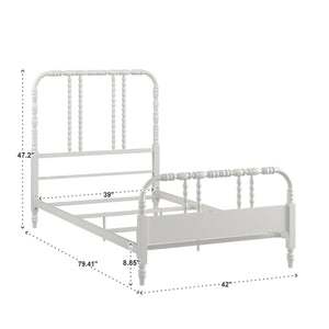 Weimer Iron Spindle Bed Powder Coated Metal Frame for Classic Bedroom Decor