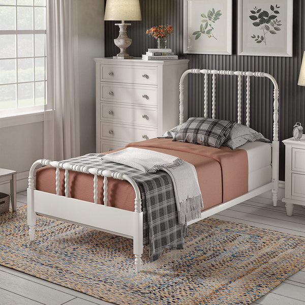 Weimer Iron Spindle Bed Powder Coated Metal Frame for Classic Bedroom Decor