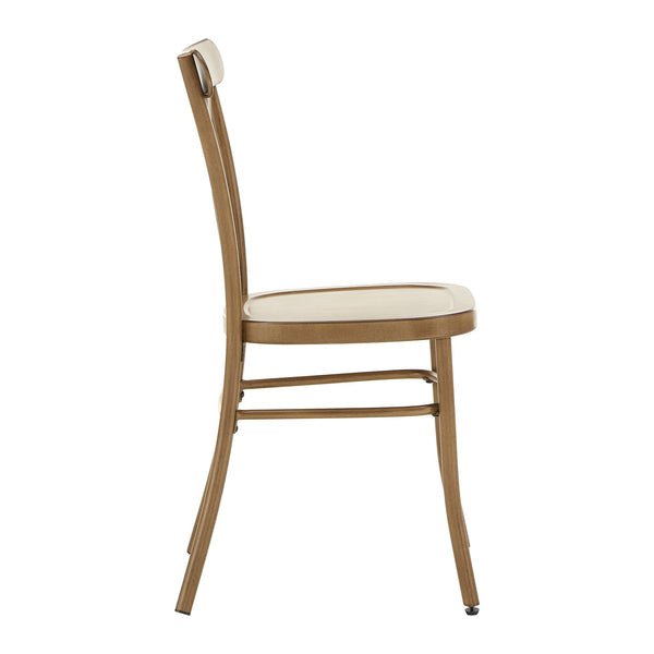 Ervine Metal Dining Chair Set of Two with X-cross Back for Farmhouse Bistro Rooms
