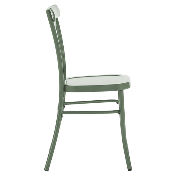 Ervine Metal Dining Chair Set of Two with X-cross Back for Farmhouse Bistro Rooms