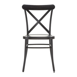 Ervine Metal Dining Chair Set of Two with X-cross Back for Farmhouse Bistro Rooms