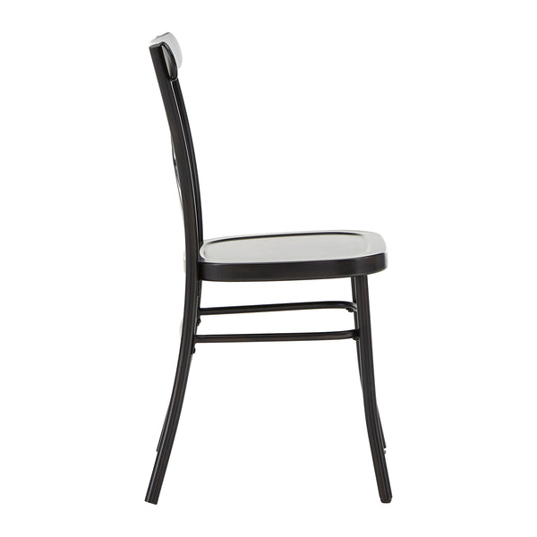 Ervine Metal Dining Chair Set of Two with X-cross Back for Farmhouse Bistro Rooms