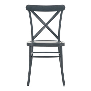 Ervine Metal Dining Chair Set of Two with X-cross Back for Farmhouse Bistro Rooms