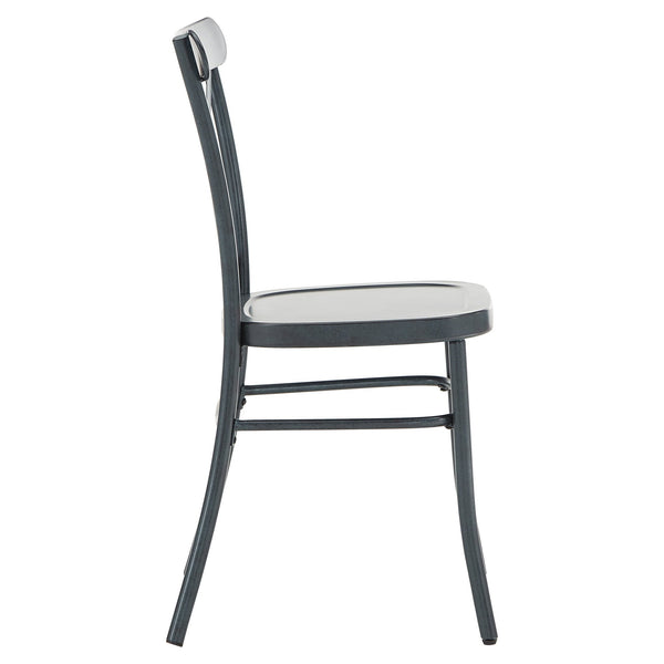 Ervine Metal Dining Chair Set of Two with X-cross Back for Farmhouse Bistro Rooms