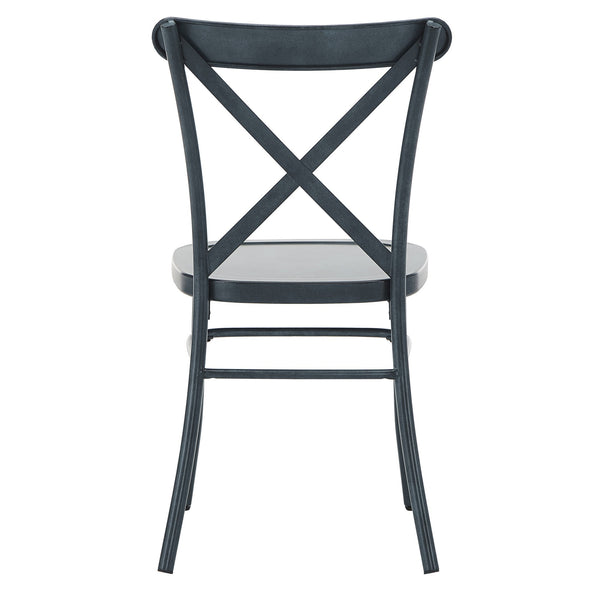 Ervine Metal Dining Chair Set of Two with X-cross Back for Farmhouse Bistro Rooms